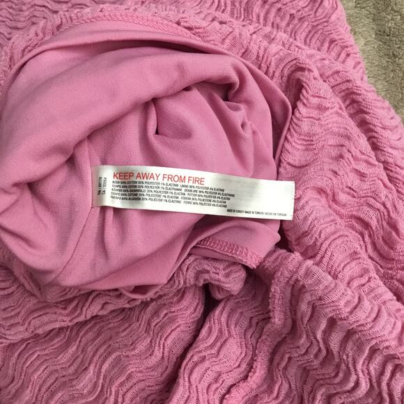 Free People Beach Eleni Stretch Bodycon Midi Dress in Barbie Pink Sz - Picture 7 of 8